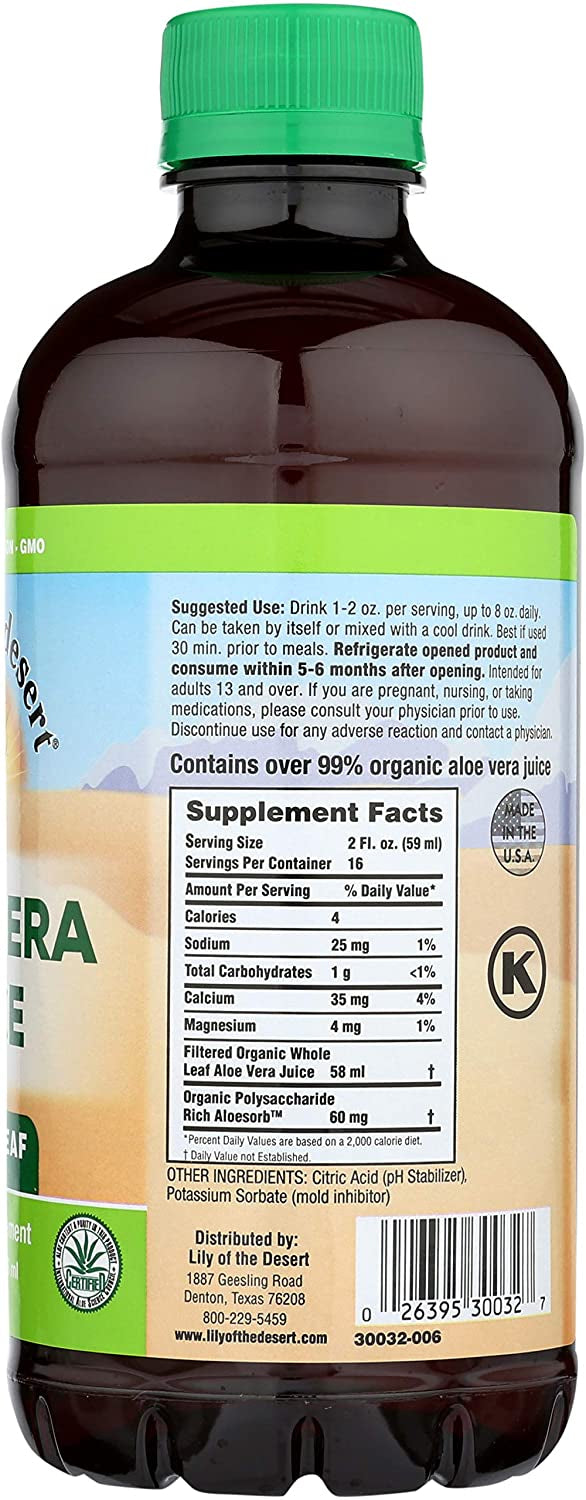Lily of the Desert Aloe Vera Juice Whole Leaf, 32 fl.oz.