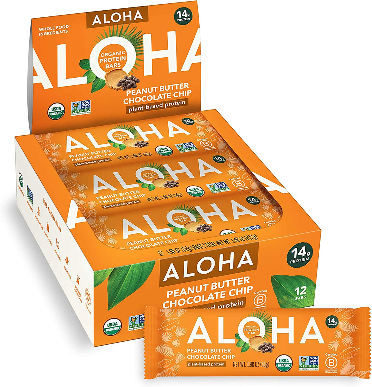 Aloha Organic Plant Based Protein Bars - 12 bars