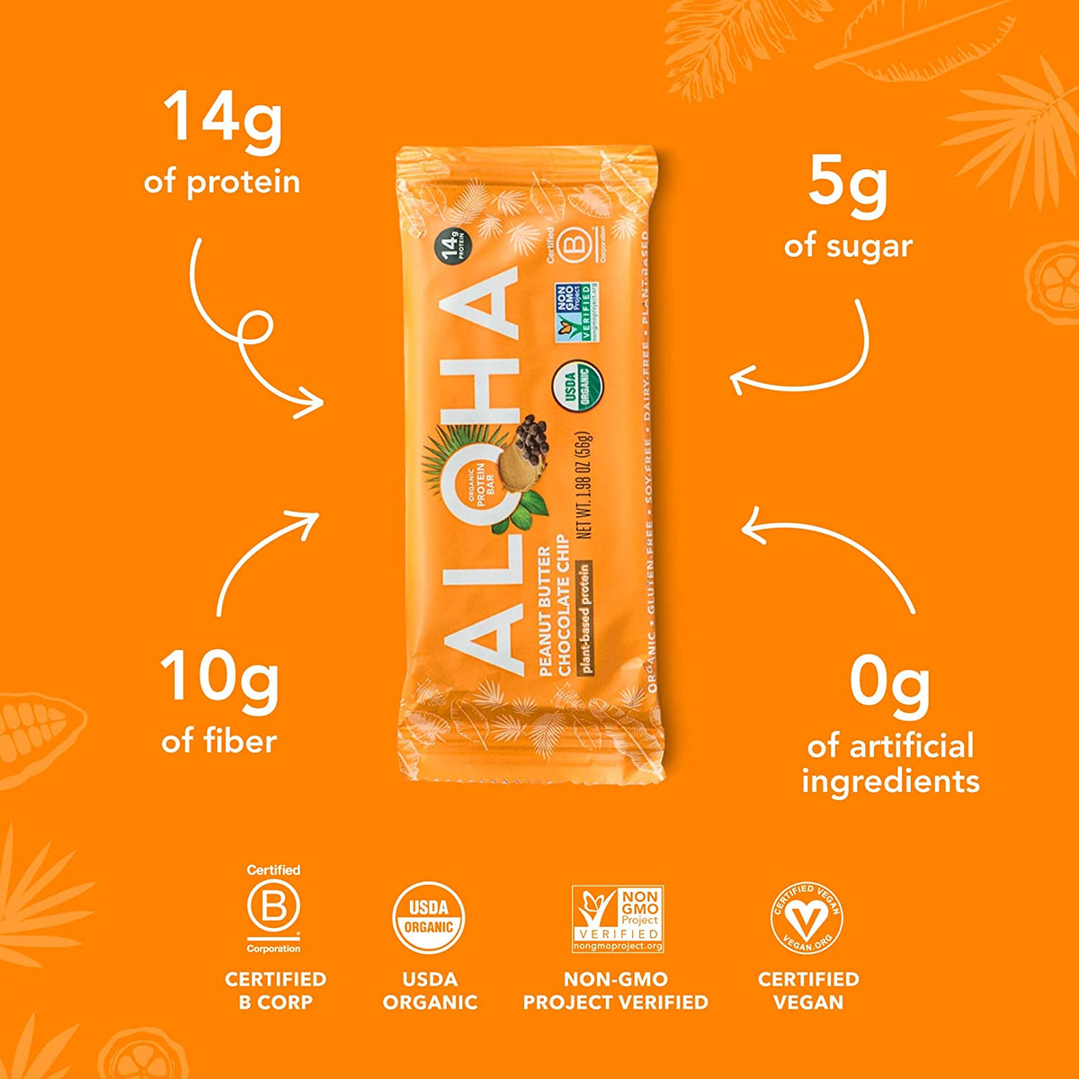 Aloha Organic Plant Based Protein Bars - 12 bars