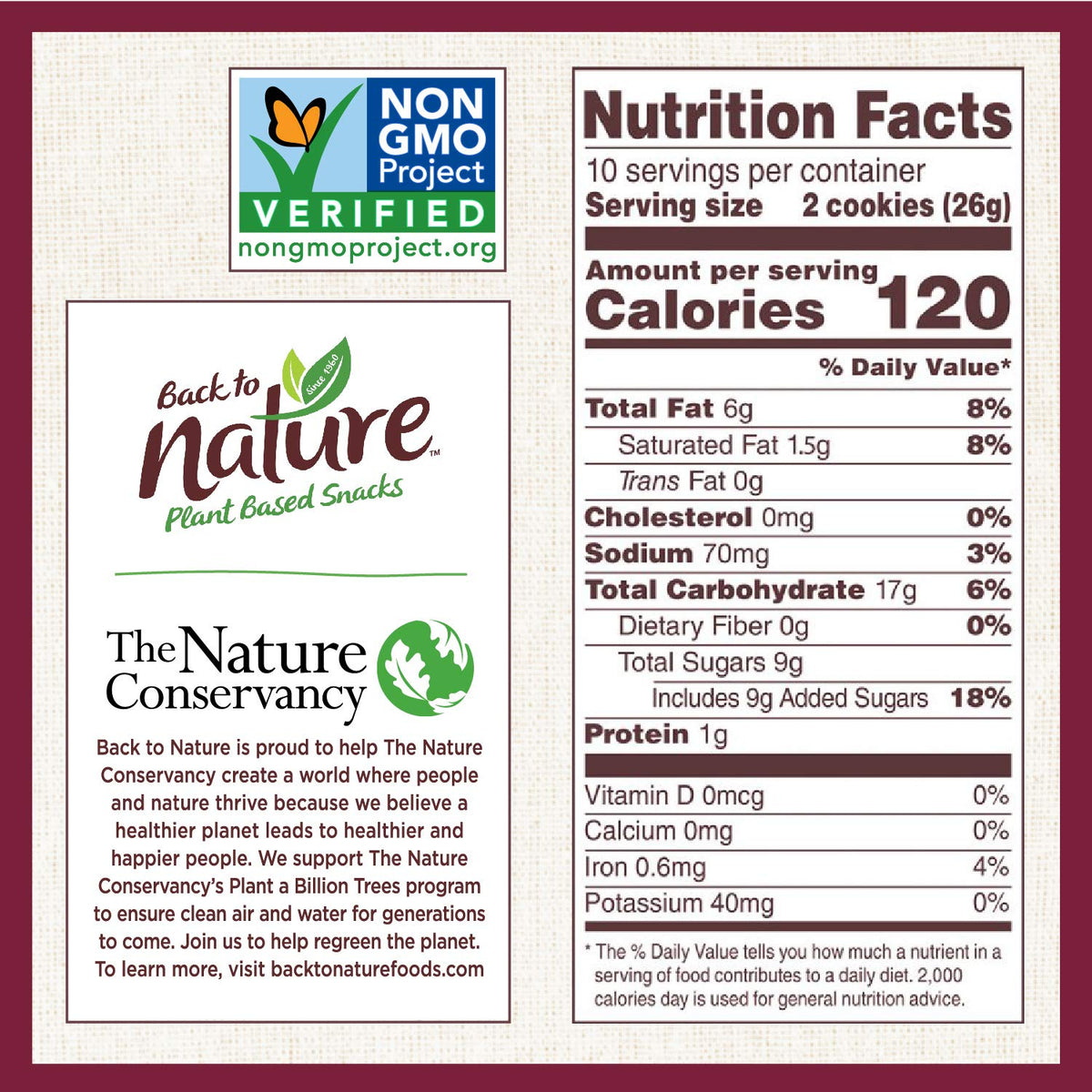 Nature Cookies, Non-GMO Chocolate Chunk, 9.5 Ounce