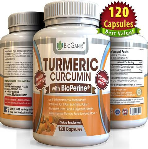 Turmeric Curcumin Extract /w BioPerine 1000mg (120ct)